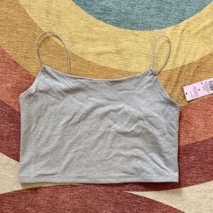 Wild Fable Gray Spaghetti Strap Cropped Tank